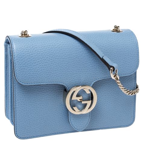 gucci large shoulder bag with interlocking g|Gucci outlet interlocking blue bag.